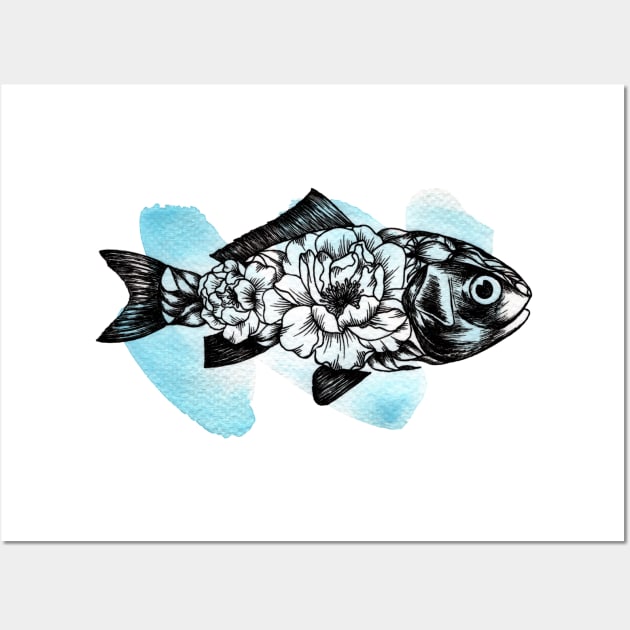 Floral Fish Wall Art by Akbaly